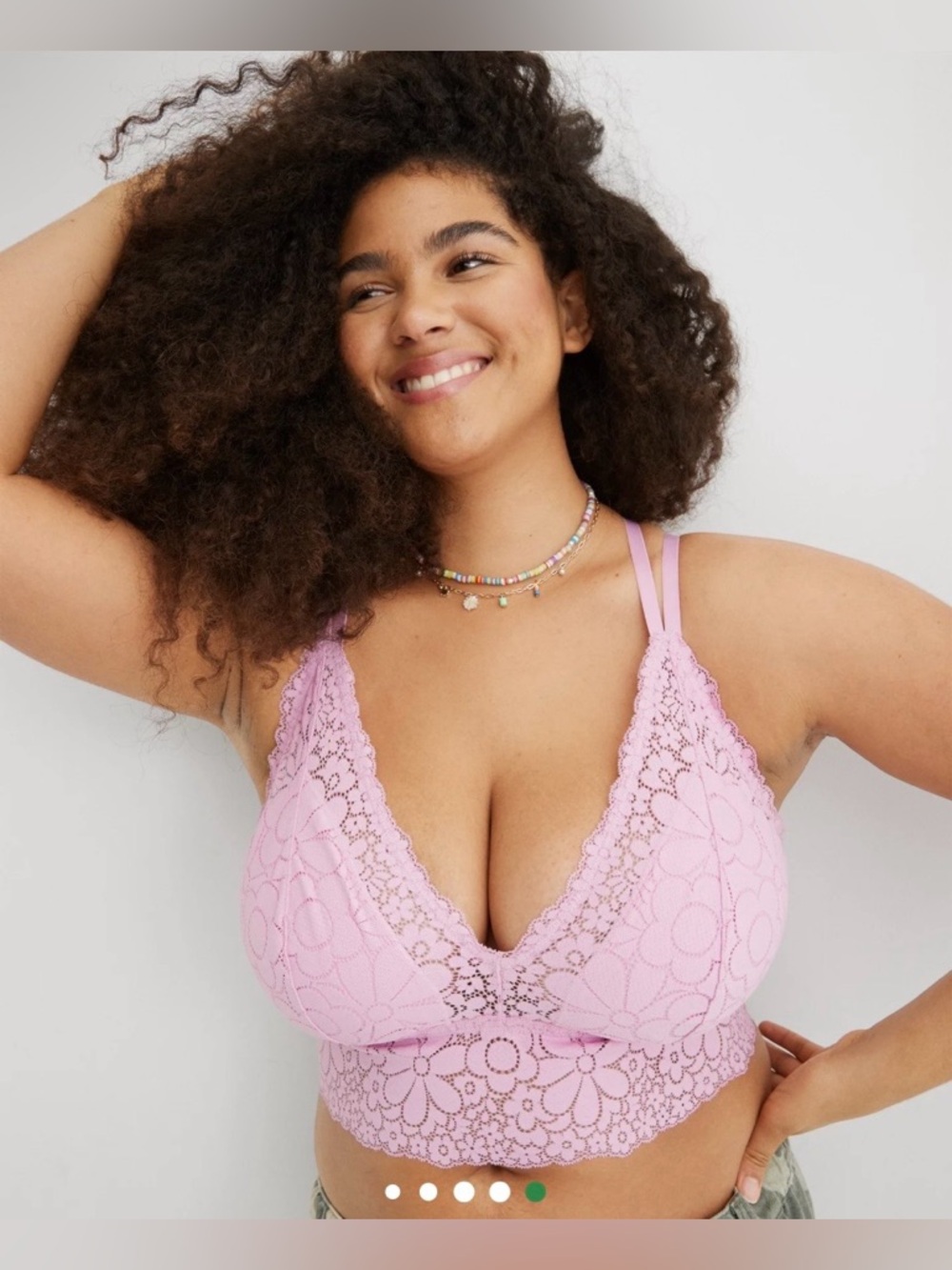 AERIE CANDY LACE PADDED VIOLET WILLOW PINK BRALETTE $51 USD